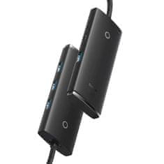 BASEUS Baseus Lite Series 4-Port HUB (USB-A na 4xUSB-A 3.0) 0,25m černý (WKQX030001)