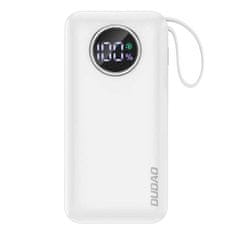 DUDAO Dudao Powerbank 10000mAh USB / USB-C 22,5W s integrovaným kabelem Lightning a USB-C bílá K15sW