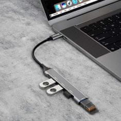 DUDAO Dudao HUB 4v1 USB-C - 4x USB-A (3 x USB2.0 / USB3.0) 6,3 cm černý (A16T)