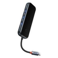 BASEUS Baseus AcmeJoy 4-portový HUB (USB-C na 1x USB-C 3x USB3.0) tmavě