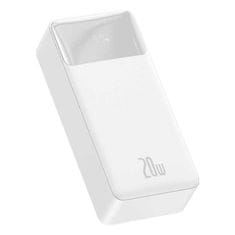 BASEUS Baseus Bipow Powerbank s rychlým nabíjením 30000mAh 20W bílá Overseas Edition + USB - Micro USB kabel 0,25m bílý PPBD050402