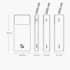 BASEUS Baseus Bipow Powerbank s displejem 30000mAh 15W černá Overseas Edition + USB - Micro USB kabel 0,25m černý PPBD050201