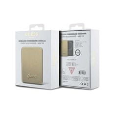 Guess Indukční powerbanka Guess MagSafe Metal Script Logo 5W 3000mAh Gold