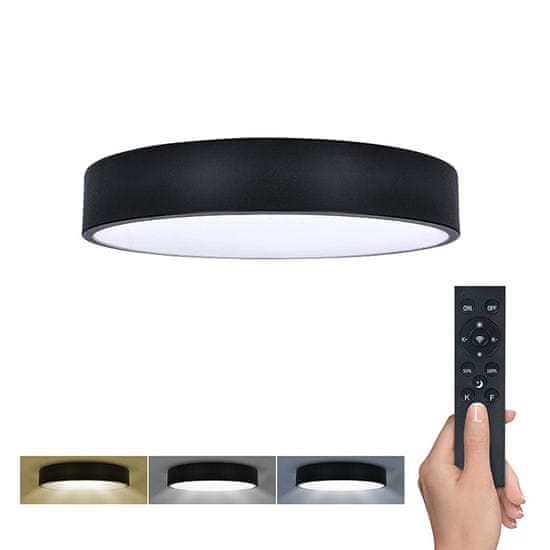 Solight Solight LED osvětlení s dálkový ovladačem, 36W, 2300lm, 30cm, změna chromatičnosti, stmívatelné, černá WO798-1-B