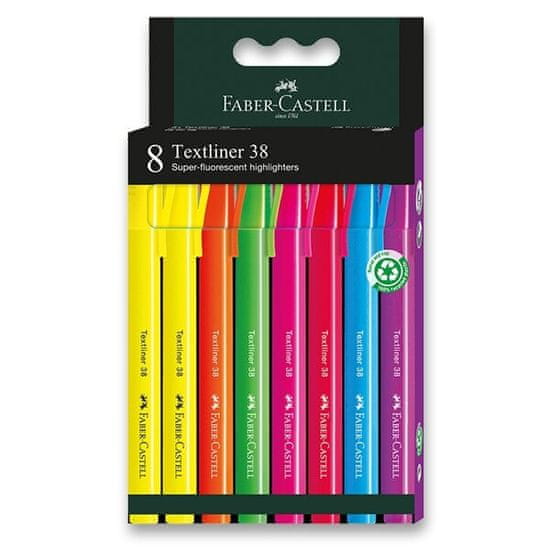 Faber-Castell Zvýrazňovač Faber-Castell Textliner 38 sada 8 ks