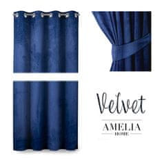 AmeliaHome Závěs Velvet 140x245 cm modrý, velikost 140x245