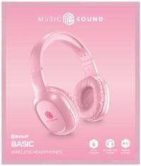 MUSICSOUND Bluetooth sluchátka MUSIC SOUND s hlavovým mostem a mikrofonem, růžová