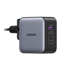 Ugreen CD296 GaN nabíječka USB / 2x USB-C 65W + adaptér EU / UK / US, černá