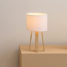 Intesi Noční lampa Molu bílá/přírodní