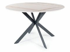 Intesi Stůl Talisman 120 cm bílý mramor/černá barva