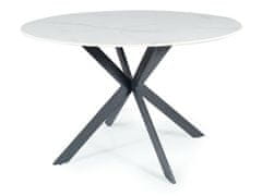 Intesi Stůl Talisman 120 cm bílý mramor/černá barva