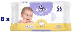 Panda set 8 ks vlhčených ubrousků soft