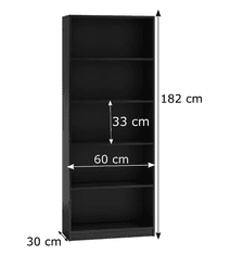 Topeshop knihovna r60 - černá