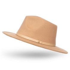 Aleszale Dámský plstěný klobouk s ozdobným pruhem s cvočky na plsti Elegantní - béžová