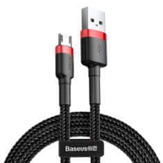 BASEUS Kabel Baseus Cafule robustní nylonový USB / micro USB QC3.0 2.4A 1M černo-červený (CAMKLF-B91)