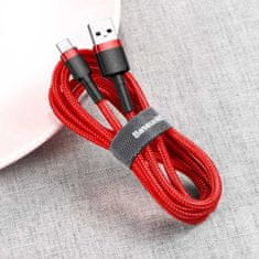 BASEUS Kabel Baseus Cafule robustní nylonový USB / USB-C QC3.0 3A 1M červený (CATKLF-B09)