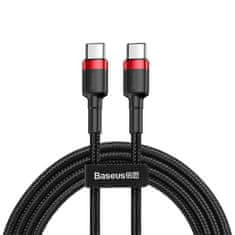 BASEUS Baseus Cafule Kabel robustní nylonový USB-C PD / USB-C PD PD2.0 60W 20V 3A QC3.0 2M černý/červený (CATKLF-H91)