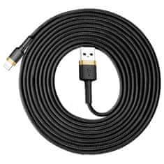 BASEUS Baseus Cafule Cable robustní nylonový kabel USB / Lightning QC3.0 2A 3M černo-zlatý (CALKLF-RV1)