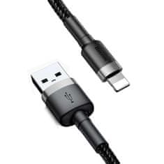 BASEUS Baseus Cafule Cable robustní nylonový kabel USB / Lightning QC3.0 2A 3M černošedý (CALKLF-RG1)