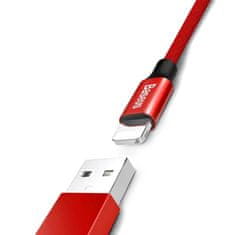 BASEUS Baseus Yiven látkový opletený kabel USB / Lightning 1,8 m červený (CALYW-A09)