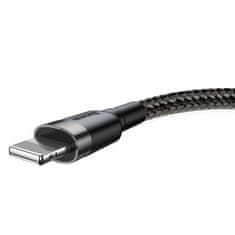 BASEUS Baseus Cafule Cable robustní nylonový kabel USB / Lightning QC3.0 2A 3M černošedý (CALKLF-RG1)