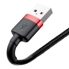 BASEUS Baseus Cafule Cable heavy-duty nylonový kabel USB / Lightning QC3.0 2.4A 1M černo-červený (CALKLF-B19)