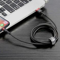 BASEUS Baseus Cafule Cable heavy-duty nylonový kabel USB / Lightning QC3.0 2.4A 1M černo-červený (CALKLF-B19)