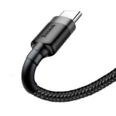 BASEUS Baseus Cafule Cable heavy-duty nylonový kabel USB / USB-C QC3.0 3A 1M černošedý (CATKLF-BG1)