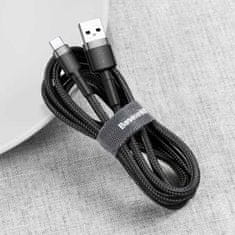 BASEUS Baseus Cafule Cable heavy-duty nylonový kabel USB / USB-C QC3.0 3A 1M černošedý (CATKLF-BG1)