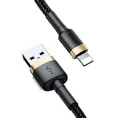 BASEUS Baseus Cafule Cable robustní nylonový kabel USB / Lightning QC3.0 2A 3M černo-zlatý (CALKLF-RV1)