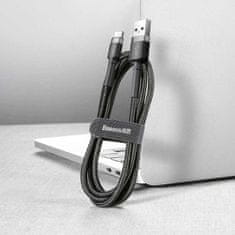 BASEUS Baseus Cafule Cable heavy-duty nylonový kabel USB / USB-C QC3.0 3A 1M černošedý (CATKLF-BG1)