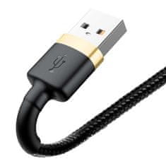 BASEUS Baseus Cafule Cable robustní nylonový kabel USB / Lightning QC3.0 2A 3M černo-zlatý (CALKLF-RV1)