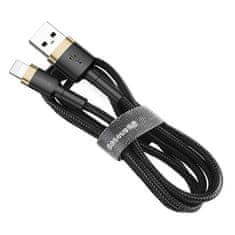 BASEUS Baseus Cafule Cable robustní nylonový kabel USB / Lightning QC3.0 2A 3M černo-zlatý (CALKLF-RV1)