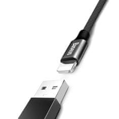 BASEUS Baseus Yiven látkový opletený kabel USB / Lightning 1,8 m černý (CALYW-A01)