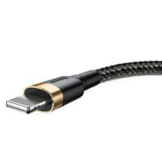 BASEUS Baseus Cafule Cable robustní nylonový kabel USB / Lightning QC3.0 2A 3M černo-zlatý (CALKLF-RV1)