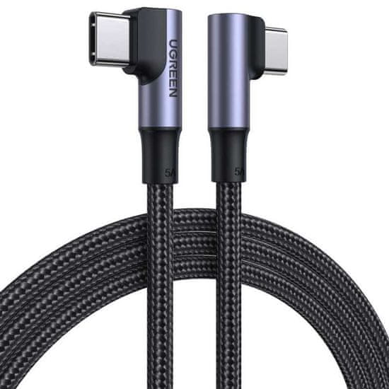 Ugreen Ugreen úhlový kabel USB Type C - USB Type C Quick Charge Power Delivery 100 W 5 A 1 m černý (US335 70696)