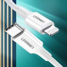 Ugreen Ugreen kabel MFi USB Type C - Lightning 20W 3A kabel 1 m bílý (US171)