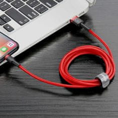 BASEUS Baseus Cafule Cable heavy duty nylonový kabel USB / Lightning QC3.0 2A 3M červený (CALKLF-R09)