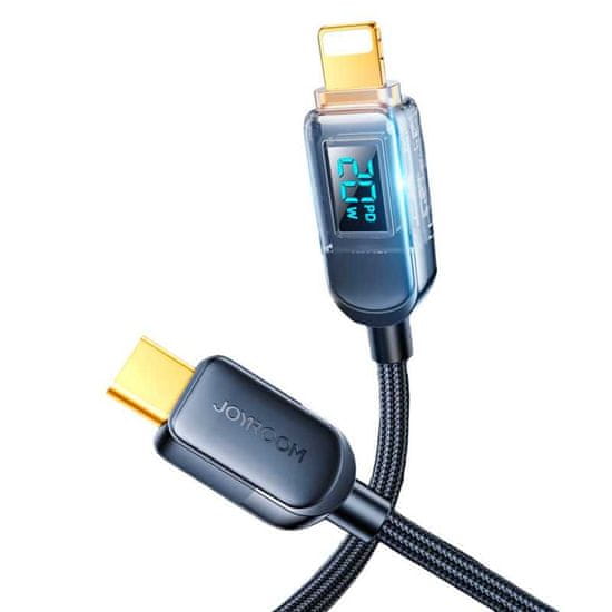 Joyroom Joyroom USB C - Lightning 20W kabel s nabíjecím displejem 1,2 m černý (S-CL020A4)