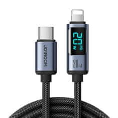 Joyroom Lightning - USB C 20W 1,2m kabel s LED displejem Joyroom S-CL020A16 - černý