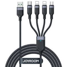 Joyroom USB 4v1 USB-A - USB-C / 2 x Lightning / Micro nabíjecí a datový kabel 1,2 m Joyroom S-1T4018A18 - černý