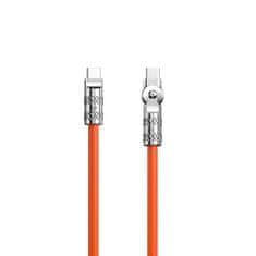 DUDAO Úhlový kabel USB C - USB C 120W 1m otočný o 180° Dudao - oranžový