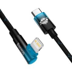 BASEUS Baseus MVP 2 Úhlový kabel Power Delivery s bočním USB typu C / Lightning 1m 20W modrý (CAVP000221)