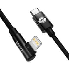 BASEUS Baseus MVP 2 Úhlový kabel Power Delivery s konektorem USB typu C / Lightning na straně 1m 20W černý (CAVP000201)