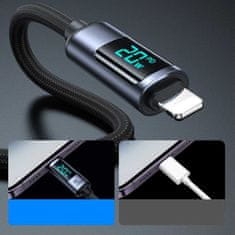 Joyroom Lightning - USB C 20W 1,2m kabel s LED displejem Joyroom S-CL020A16 - černý