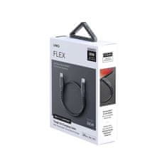 UNIQ Uniq Flex USB-C / Lightning 18W nylonový kabel 30 cm - šedý