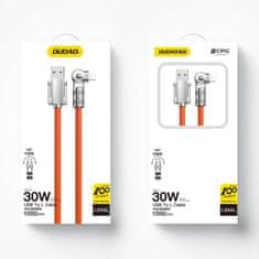 DUDAO Úhlový kabel USB-A - Lightning 30W 1m otočný o 180° Dudao - oranžový