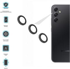 FIXED ochranná skla čoček fotoaparátů pro Samsung Galaxy A34, černá