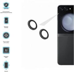 FIXED ochranná skla čoček fotoaparátů pro Samsung Galaxy Z Flip5 5G, černá