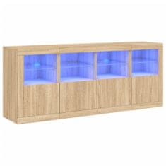 Vidaxl Příborník s LED osvětlením dub sonoma 163 x 37 x 67 cm